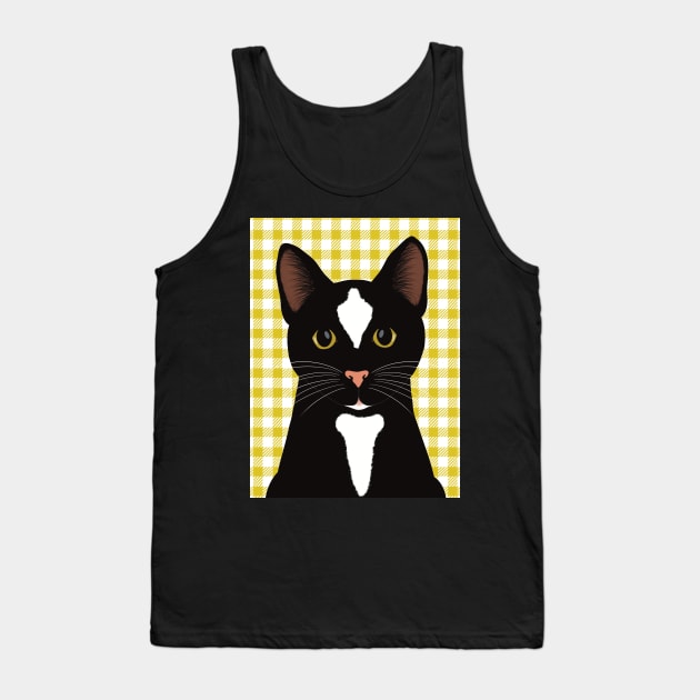 Hey! What are you doing? The Cute Black tuxedo cat is watching you. Tank Top by marina63